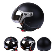 GXT Electric Vehicle Half Cover Helmet Four Seasons Retro Helmet, Size: L(Matte Black)
