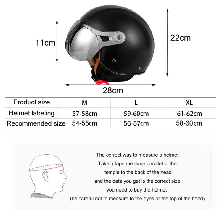 GXT Electric Vehicle Half Cover Four Seasons Retro Helmet, Size: L(Black White)