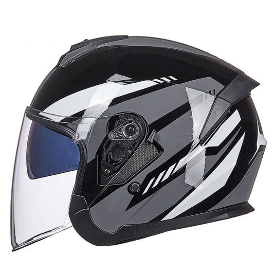 GXT Electric Vehicle Four Seasons Sun Protection & Windshield Double Lens Helmet, Size: M(Bright Black Gray) - free shipping - PMC Jewellery - Order now!