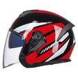 GXT Electric Vehicle Four Seasons Sun Protection & Windshield Double Lens Helmet, Size: L(Bright Black Red) - free shipping - PMC TechLife - Order now!