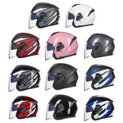 GXT Electric Vehicle Four Seasons Sun Protection & Windshield Double Lens Helmet, Size: L(Bright Black)