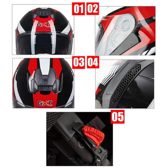 GXT Electric Vehicle Four Seasons Sun Protection & Windshield Double Lens Helmet, Size: L(Light Pink)