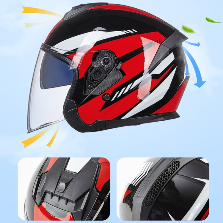 GXT Electric Vehicle Four Seasons Sun Protection & Windshield Double Lens Helmet, Size: L(Matt Black Gray)