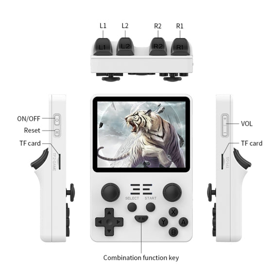 POWKIDDY RGB20S  3.5-Inch IPS Screen Retro Open Source Handheld Game Console 16GB+64GB 15,000 Games(Black)