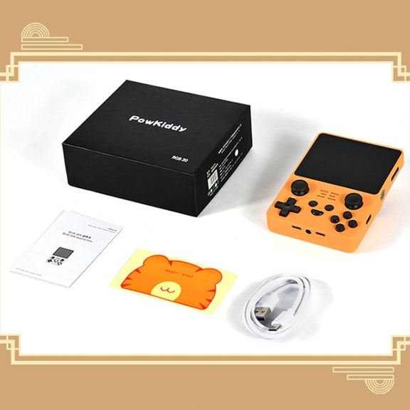 POWKIDDY RGB20S  3.5-Inch IPS Screen Retro Open Source Handheld Game Console 16GB+64GB 15,000 Games(Black)
