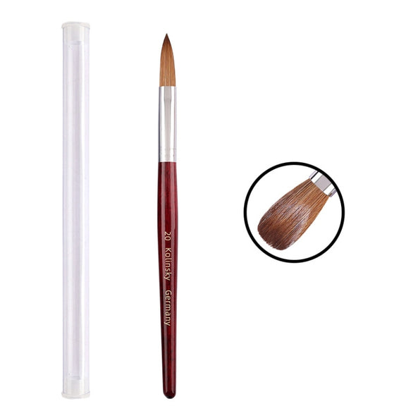 Red Wood Handle Kolinsky Hair Nail Art Brush No. 20