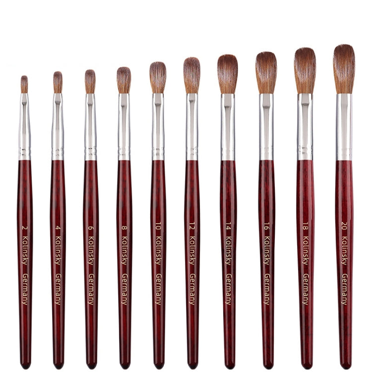 Red Wood Handle Kolinsky Hair Nail Art Brush No. 2
