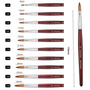 Red Wood Handle Kolinsky Hair Nail Art Brush No. 2