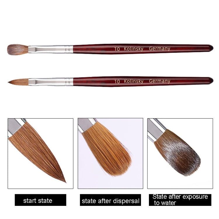 Red Wood Handle Kolinsky Hair Nail Art Brush No. 2
