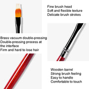 Nail Pen Wooden Pole Tool Gradient Dyeing Pen Multi-Line Hooking Tool(No.14 Sweeping Pen)