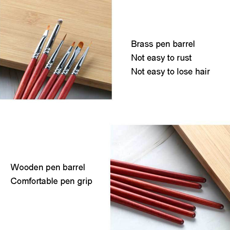 15pcs/set Wooden Rod Nail Brush Beauty Armor Tools Color Painting Pen Drawing Pen