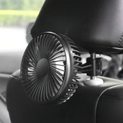 SUITU  12V/24V Mini Car Fan USB Charging Single Head Fan 360 Degree Cooling Fan, Style: Seat Back Model