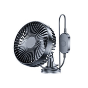 SUITU  12V/24V Mini Car Fan USB Charging Single Head Fan 360 Degree Cooling Fan, Style: Seat Back Model