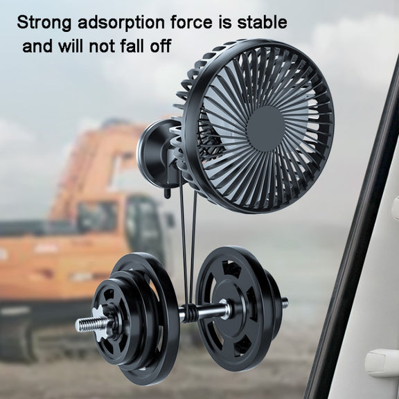 SUITU  12V/24V Mini Car Fan USB Charging Single Head Fan 360 Degree Cooling Fan, Style: Seat Back Model