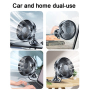 SUITU  12V/24V Mini Car Fan USB Charging Single Head Fan 360 Degree Cooling Fan, Style: Seat Back Model