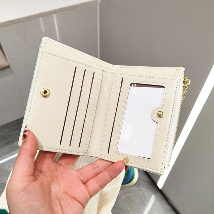 PU Leather Short Color Matching Folding Wallet Mini Portable Wallet(Blue) - Wallets by PMC TechLife | Online Shopping South Africa | PMC TechLife