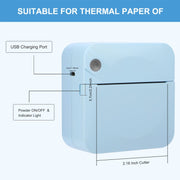 C17 Bluetooth Pocket Mini Label Printer Inkless Thermal Printer Wireless Photo Printer(Blue)