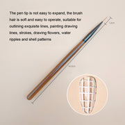Brown Nail Art Pen Set Colorful Drawing Tools, Style: Long Line Pen