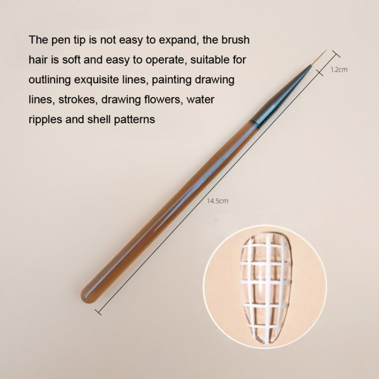 Brown Nail Art Pen Set Colorful Drawing Tools, Style: Long Line Pen