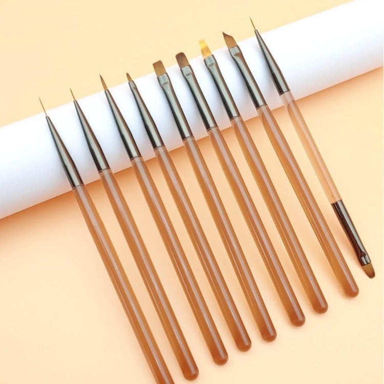 Brown Nail Art Pen Set Colorful Drawing Tools, Style: Sweeping pen