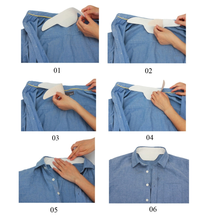 10pcs /Pack Disposable Self-Adhesive Sweat Pads T-Shirt Neck Collar Hat Absorbent Sticker 29cm