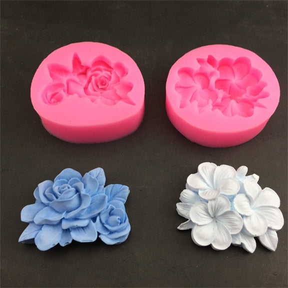 Silicone Handmade Mold Chocolate Epoxy Gypsum Fondant Mold(3 Petals Frangipani)