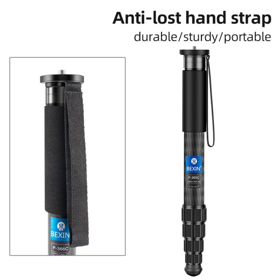 BEXIN P365CF-S Carbon Fiber Monopod Travel Shooting Mobile Phone Live Selfie Bracket Retractable Portable Monopod