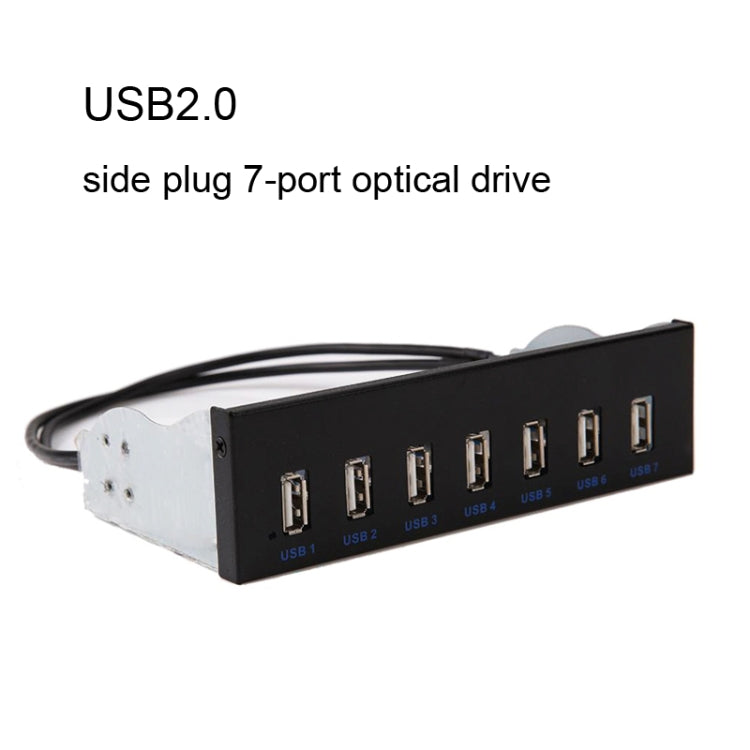 7 Port USB2.0 Optical Drive Bit Front Panel, Style: Side Plug - free shipping - PMC Jewellery - Order now!