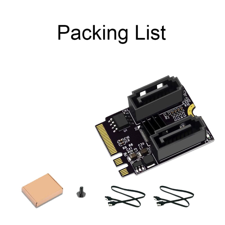 M2 to SATA3.0 Adapter Card PCI-E3.0 Card KEY A+E WiFi M.2 to SATA JMB582 Chip(Black)