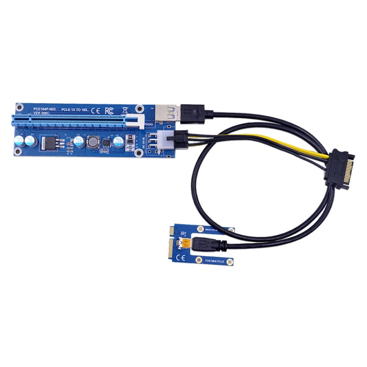 PCE164P-N03 VER006C Mini PCI-E 1X To 16X Riser For Laptop External Image Card, Spec: Blackboard 6pin - free shipping - PMC TechLife - Order now!