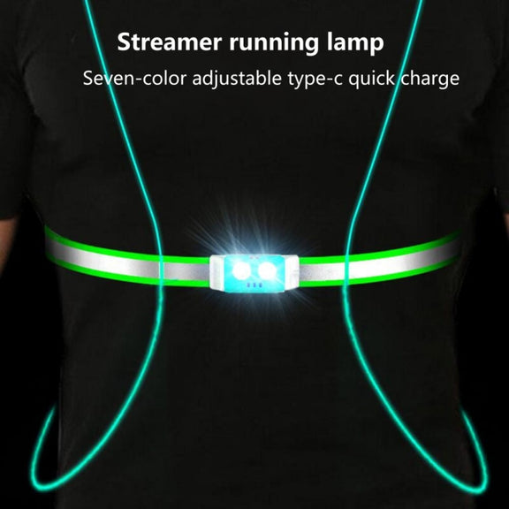 USB Rechargeable Running Light Strap Chest Light(Blue)
