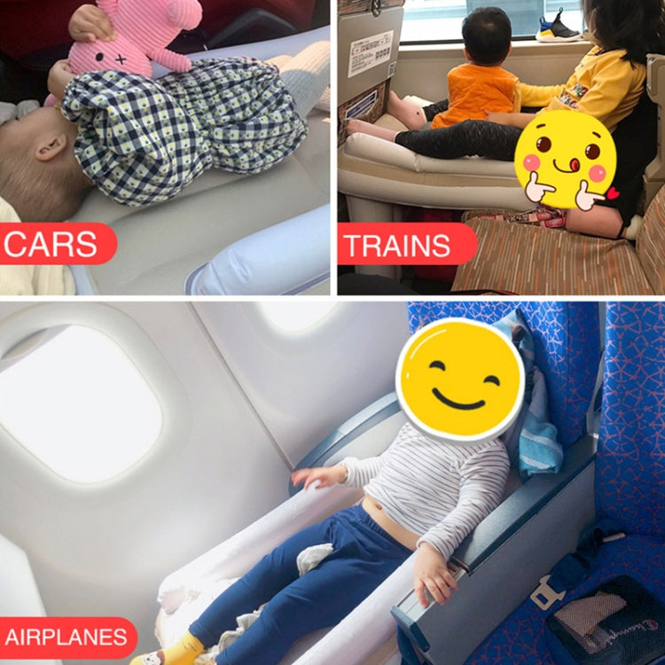 Outdoor Travel Baby Inflatable Bed Children Car Rear Folding Bed Aircraft Inflatable Mattress, Color: Gray+CN Plug Inflatable Pump+Storage Bag+Seat Belt - Baby Furniture by PMC TechLife | Online Shopping South Africa | PMC TechLife