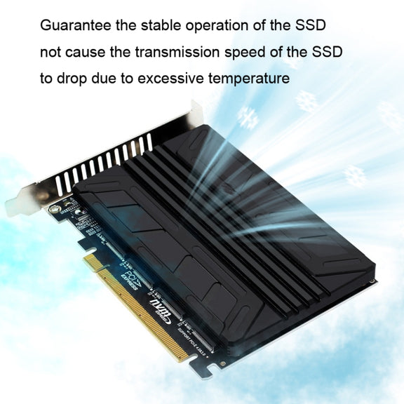 NVMe M.2 MKEY SSD RAID Array Motherboard PCIE Split Card Heatsink