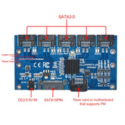 SATA2.0 3Gbps JMB321 Chip SATA Expansion Card 1 to 5 Port Riser Card