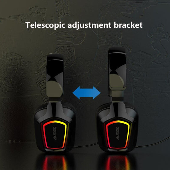 Ajazz AX368 Computer Game Audio Recognition RGB Headset 3.5mm Version (Black)