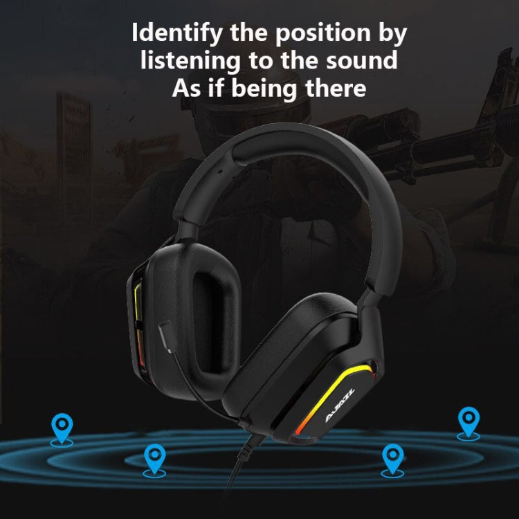 Ajazz AX368 Computer Game Audio Recognition RGB Headset 3.5mm Version (Black)