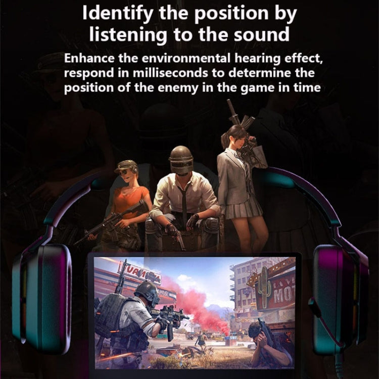 Ajazz AX368 Computer Game Audio Recognition RGB Headset 3.5mm Version (Black)