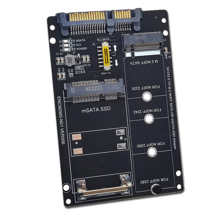 SATA 22PIN To MSATA Or M.2 NGFF SATA Card 2 In 1 SSD Converter Card Only Card - free shipping - PMC TechLife - Order now!