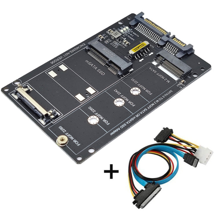 SATA 22PIN To MSATA Or M.2 NGFF SATA Card 2 In 1 SSD Converter Card With SATA 22pin Cable - free shipping - PMC Jewellery - Order now!