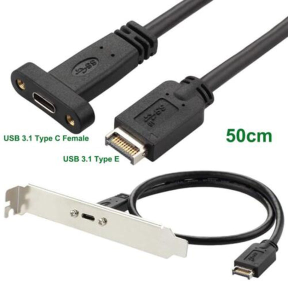 USB 3.1 Type-E To USB-C / Type-C Connector Front Panel Header 0.3m Low Profile Bracket