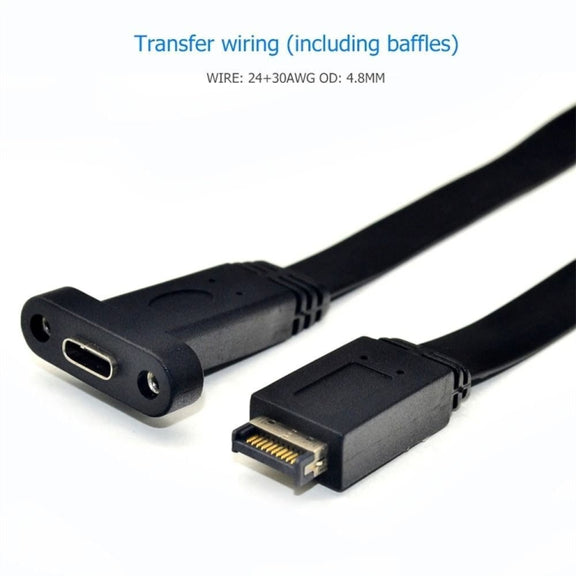 USB 3.1 Type-E To USB-C / Type-C Connector Front Panel Header 0.5m High Profile Bracket