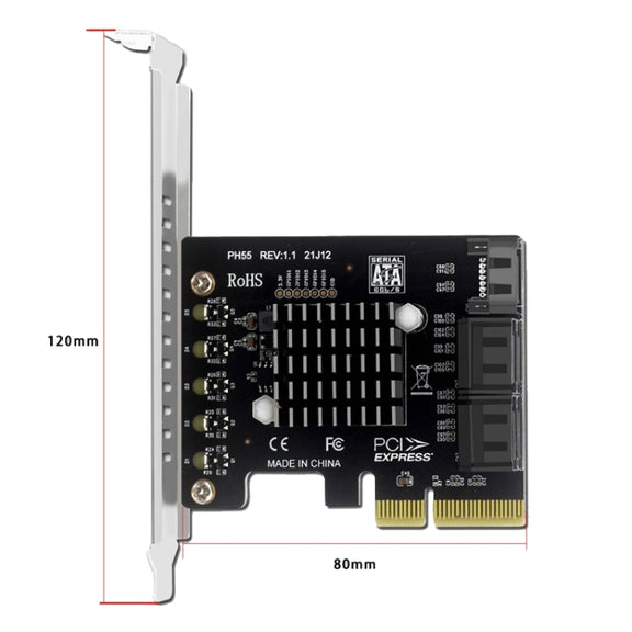 PCI-E To 5 SATA 3.0 Expansion Card(Full High Baffle)