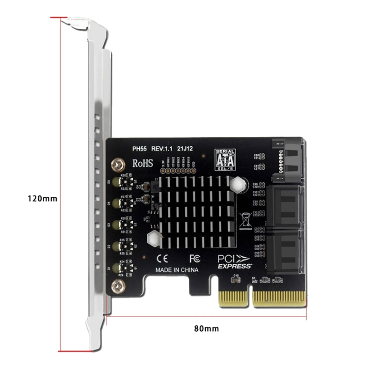 PCI-E To 5 SATA 3.0 Expansion Card(Full High Baffle)