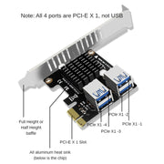 PCIE To PCI-E4 Port USB3.0 Expansion Card Graphics Card Extension(Full High Baffle)
