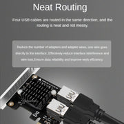 PCIE To PCI-E4 Port USB3.0 Expansion Card Graphics Card Extension(Full High Baffle)