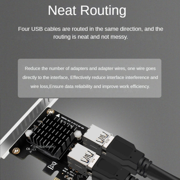 PCIE To PCI-E4 Port USB3.0 Expansion Card Graphics Card Extension(Full High Baffle)