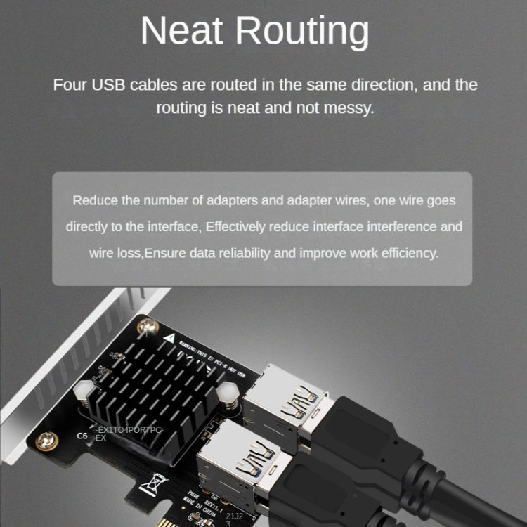 PCIE To PCI-E4 Port USB3.0 Expansion Card Graphics Card Extension(Full High Baffle)