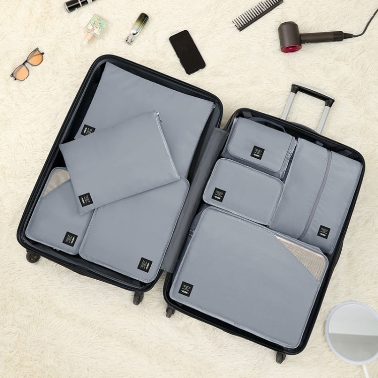 BUBM 8pcs/set Multifunctional Travel Suitcase Clothing Sorting Storage Bag(Grey) - Storage Bags by BUBM | Online Shopping South Africa | PMC Jewellery | Buy Now Pay Later Mobicred