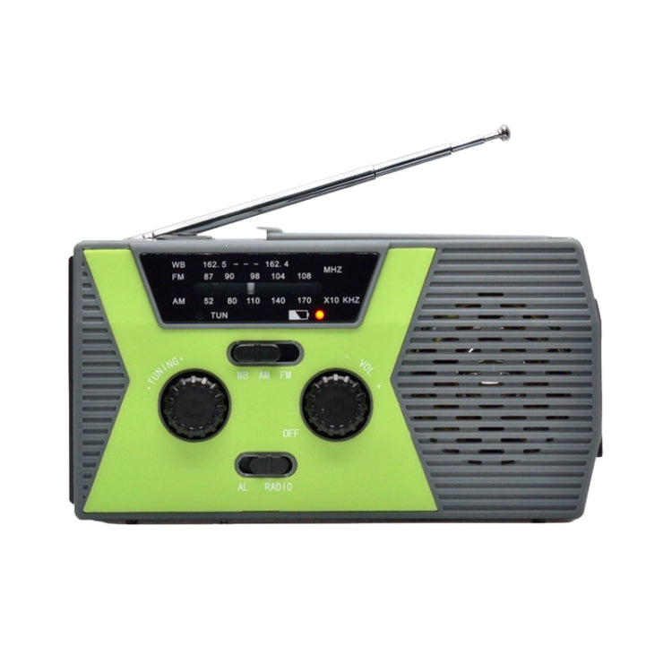 AM/FM/NoAA 2000mAh Emergency Radio Portable Hand Crank Solar Powered Radio(Green) - Radio Player by PMC TechLife | Online Shopping South Africa | PMC TechLife | Buy Now Pay Later Mobicred
