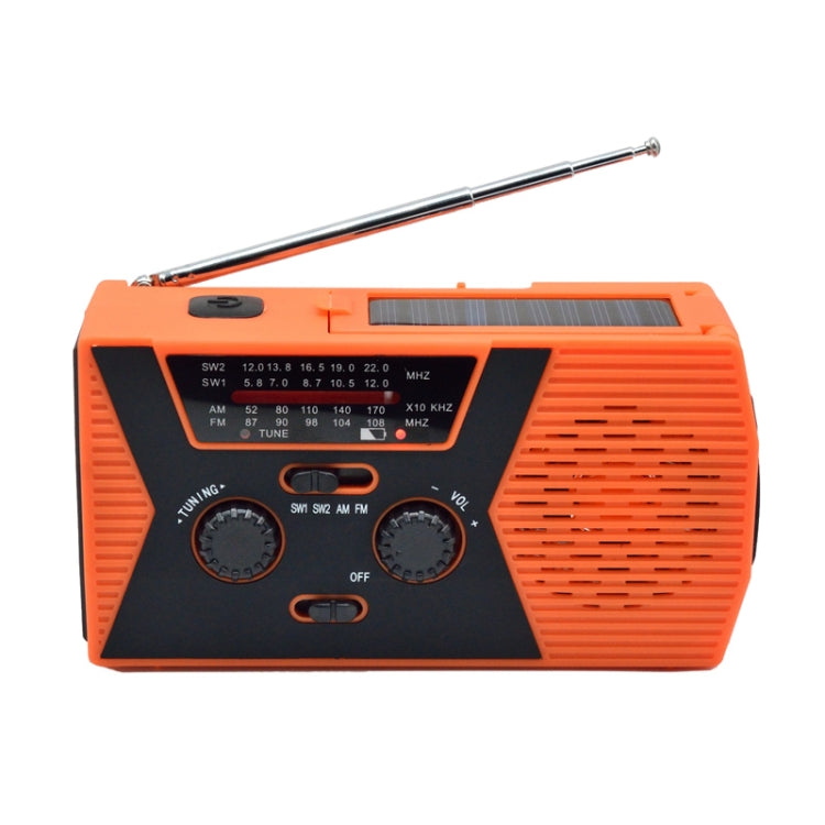 AM/FM/NoAA 2000mAh Emergency Radio Portable Hand Crank Solar Powered Radio(Orange) - Radio Player by PMC TechLife | Online Shopping South Africa | PMC TechLife | Buy Now Pay Later Mobicred